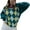 Green, variant on Women's V Neck Sweaters, Classic Long Sleeve Argyle Print Loose Fit Knitted Tops