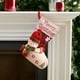 thumbnail image 5 of Calcetín navideño | Calcetín navideño de terciopelo con bordado dorado y detalles de lentejuelas | Amplio espacio para guardar regalos con bolsillo oculto | Puño de piel sintética, 5 of 5