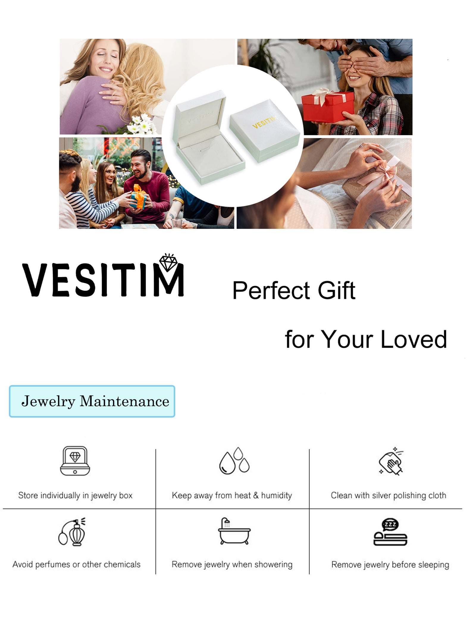 VESITIM Cross Necklace for Women Sterling Silver Plain Cross Pendant Necklace Yellow Gold Plated 0.79" Jewelry Gifts for Men