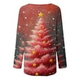 thumbnail image 5 of Craaazy Christmas Gifts For Women Xmas Tree Graphic Shirts Loose Long Sleeve Tunic Long Tops Gifts, 5 of 5