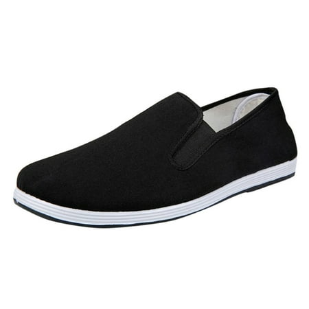 

Sneakers for Men Men Outdoor Solid Color Slip-On Sports Shoes Breathable Lazy Leisure Shoes Mens Sneakers Cotton Fabric Black 45