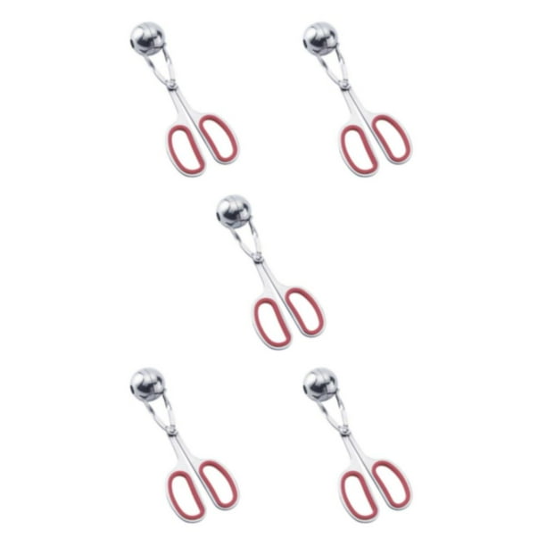 Matsuzay Clip fácil de hacer albóndigas para preparar albóndigas rellenas sin complicaciones, círculo rojo relleno de acero inoxidable Type2 NO2