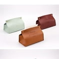 thumbnail image 2 of Godder Leather Tissue Box Rectangular Solid Color Trendy V-Port Organizer Burgundy*4.7*5.9inch, 2 of 7