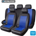 thumbnail image 1 of PIC AUTO 9PCS Blue Mesh and Leather Car Seat Covers Full Set Universal Fit, 1 of 9