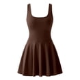 thumbnail image 7 of Womens Sleeveless 2-in-1 Athletic Tennis Golf Dress Underneath with Built-in Shorts,Brown,S, 7 of 7