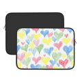 thumbnail image 3 of Bingfone Hand Drawn Colored Hearts Laptop Sleeve Case 13 Inch, 360° Protective Computer Carrying Bag, 3 of 9