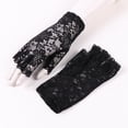 thumbnail image 3 of ibuvkizy Lace Gloves Women,Floral Lace Half-Finger Gloves - Openwork Mesh Stretch Lightweight Breathable Fingerless Style for Spring/Summer/Fall,Gifts for Women, 3 of 5