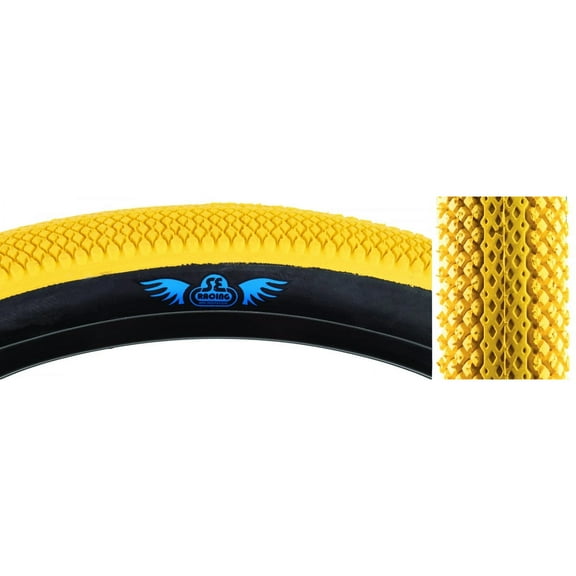 SE Bikes Speedster Beast Mode 27.5 x 3.0 OEM BMX Durable Wire Bead Replacement Dirt Street Bike Tire Bundle Yellow