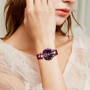 Watch for Women Round Quartz Waterproof Wristwatches Luxury Jewelry Design Watches Leather Band Ladies Watch Gift for Women
