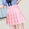 thumbnail image 3 of Pure And Lovely Style Skirt Korean Fashion High Waist Plaid Skirt Zipper Pleated A Line Skirt Light Gray Multiple Colour:, 3 of 6