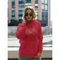 thumbnail image 2 of Bike Drawing Hoodie Women - Women Hoodie, Red, Large, 2 of 4