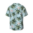 thumbnail image 2 of Wukai Flamingos And Palms Men's Casual Short-Sleeve Button Down Shirt - Lightweight Summer Dress Shirt for Daily Wear-, 2 of 7