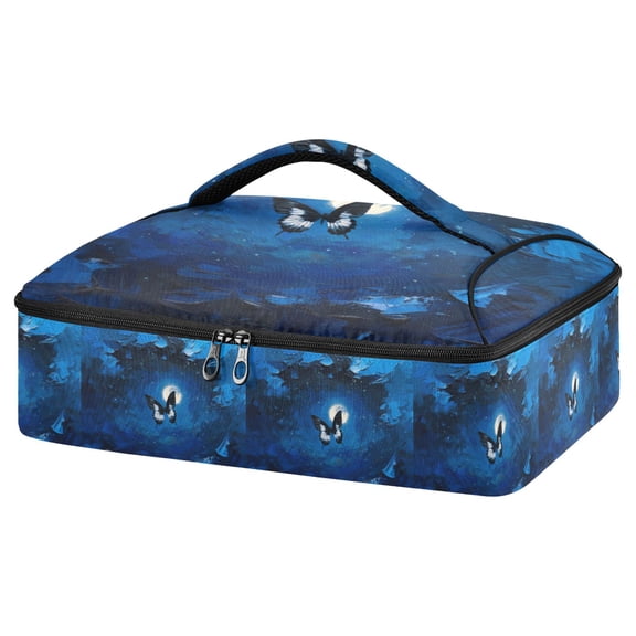 Iauyy Casserole Carrier for Hot Food Insulated Casserole Travel Carry Bag with Lid Food Warmer Bag for Party/Picnic,A Flying in The Night Sky