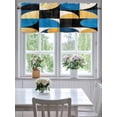 thumbnail image 4 of Curtain Valance for Windows,Blue Yellow Color Block Kitchen Valances Rod Pocket Short Curtains,Abstract Geometric Collage Art Window Treatment Panel for Bedroom Bathroom 54"x18", 4 of 7