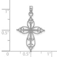 thumbnail image 3 of 14K White Gold Intricate Beaded Filigree Cross Pendant, 3 of 4