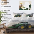 thumbnail image 3 of 3 Piece Farm Tractor Duvet Cover Set Twin Size,Microfiber Comforter/Quilt Cover with Corner Ties and 2 Pillowcases,Green Truck Country Rustic Field Harvester All Season Bedding with Zipper Closure, 3 of 8