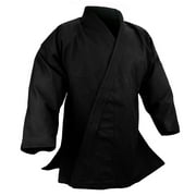 Karate Heavy W't 12 OZ 100% Cotton Uniform Top Only Preshrunk Martial Arts Black Gi Top