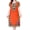 Orange, variant on Women Dress Ethnic Style Round Neck Print Contrast Color Geometric Printing Pullover Loose Short Sleeves Midi Dress Women Clothes