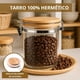 thumbnail image 5 of Set de 2 Mason Jars de Vidrio con Tapa de Bambú 500 ml, Frascos Herméticos para Alimentos, Especias o Cocina, Antifugas, 5 of 7