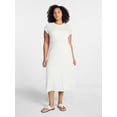 thumbnail image 2 of Time and Tru Women’s Cotton Knit Midi Dress with Dolman Sleeves, Sizes XS-XXXL, 2 of 5