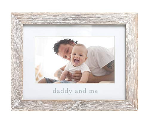 Pearhead Daddy & Me Keepsake Rustic Picture Frame, Father's Day New Dad Gifts from Baby, Distressed