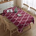 thumbnail image 2 of Burgundy Geometric Quatrefoil Pattern Rectangle Tablecloth 60"x84",Waterproof Polyester Rectangle Table Cloth, Wipeable Spillproof Polyester Tablecloth for Dining, Camping, Indoor and Outdoor, 2 of 5