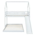 thumbnail image 4 of EUROCO Twin over Full House Bunk Bed with Slide and Built-in Ladder for Kids Teens Bedroom, White, 4 of 13