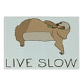 thumbnail image 1 of Sloth Cutting Board, Relaxed Happy Animal Lying and Eating Character Live Slow Phrase, Decorative Tempered Glass Cutting and Serving Board, Small Size, Pale Brown, by Ambesonne, 1 of 1