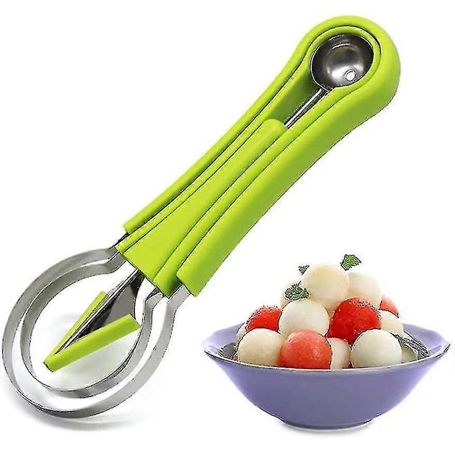 Juego de herramientas profesionales 4 en 1 para cortar sandía y tallar frutas de acero inoxidable