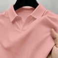 thumbnail image 4 of JTSRKL Mens Wrinkle Texture Tees Short Sleeve V Neck Summer Beach Golf Shirts Crinkled Cooling Lightweight Breezy Relaxed Pullover Tops Pink S, 4 of 9