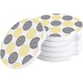 thumbnail image 1 of FMSHPON Mandala Pattern Gery and Yellow Texture Set of 2 Car Coaster for Drinks, Absorbent Ceramic Stone Coasters Cup Mat with Cork Base for Home Kitchen Room Coffee Table Bar Decor, 1 of 5