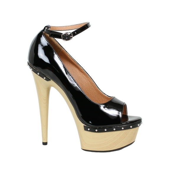 ELLIE 609-VALERIE Women's 6" Heel Ankle Strap Peep Toe Pump With Platform