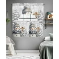 thumbnail image 5 of Grey Snowman Christmas Swag Valance and Tier Curtains 24'' Length Set, Xmas Snowflake Tree Gray Light Filtering Kitchen Curtains, Tier Curtain Valances for Bathroom/Living Room/Bedroom/Café, 5 of 6