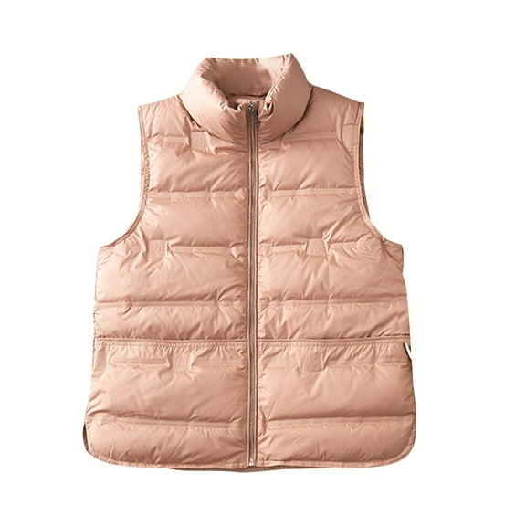 ShomPort Women's Puffer Vest Lightweight Outwear Vest Packable Stand Collar Zip Quilted Padded Gilet with Pockets (Pink )