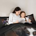 thumbnail image 4 of Homewish Kawaii Dog Twin Comforter Sets,Purple Daisy Floral Bedding Set,Pet Lover Decor,Black Reversible,2 Pieces,1 Comforter and 1 Pillowcase, 4 of 7