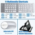 thumbnail image 3 of RONY Foldable Wireless Bluetooth Keyboard & Mouse Combo: Rechargeable Portable Travel Keyboard for Phone Laptop Mac Desktop (Silver), 3 of 15