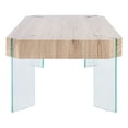 thumbnail image 3 of SAFAVIEH Katelyn Rect. Contemporary Glass Leg Coffee Table, Natural, 3 of 11