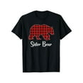 thumbnail image 1 of Pijama navideño de algodón de manga corta con diseño de oso rojo a cuadros para hermana, ideal para toda la familia, para hombre, 1 of 6