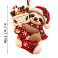 thumbnail image 3 of Clearance! Sloth Christmas Stocking Ornaments, Christmas Decorations for Tree, Cute Forest Animal Christmas Decor for Home, 3 of 7