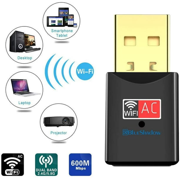 Usb Wifi Adapter Ac600mbps Dual Band 2 4g 5g Wireless Wifi Dongle Network Card For Pc Laptop Desktop Win10 8 8 1 7 Vista Xp 00 Walmart Com Walmart Com