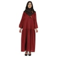 thumbnail image 1 of Bimba Robe Longue Islamique avec Foulard Hijab Imprimé Abaya en Rayonne Maxi Vêtements pour Femmes Musulmanes, 1 of 7