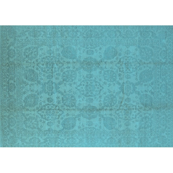 Ahgly Company Indoor Rectangle Oriental Light Blue Traditional Area Rugs, 7' x 9'