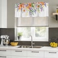 thumbnail image 4 of 2 Pack Valances for Window, Pink Orange Flowers Short Curtains for Kitchen Bedroom Living Room, Spring Floral Farmhouse Botanical Rod Pocket Small Window Treatment Valance Drapes 42 x 18 Inch, 4 of 8