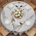 thumbnail image 3 of Round Tablecloth Snowy Owl Waterproof Oil Proof Polyester Table Cloth Cover Decor for Home Dining Outdoor,Patio,Parties, 60" Dia. Winter Owl Animal, 3 of 9