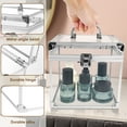 thumbnail image 3 of Crown Box Portable Cosmetics & Toiletry Organizer Box 8x6.7x7.5inch Clear Crown Box Train Case with Latches & Handle Travel Makeup Tools Storage Organizer Makeup Tools Box Bathroom Accessories Case, 3 of 10
