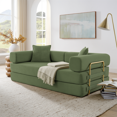 thumbnail image 3 of Jopath 78" Convertible Sofa Bed with Fixed-Shape Frame and Removable Armrests,Futon Boneless Couch Lounge Loveseat with 2 Pillows,Folding Mattress Couch for Living Room,No Assembly Needed,Green, 3 of 8