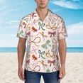 thumbnail image 4 of Daiia Colorful Bow Knots Hawaiian Shirt for Men Gentle Cotton Regular Short Sleeve Casual-Large, 4 of 9