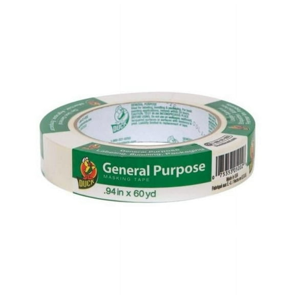 Duck 240350 General Purpose Masking Tape  Beige  0.94 in. x 60 Yard - pack of 20