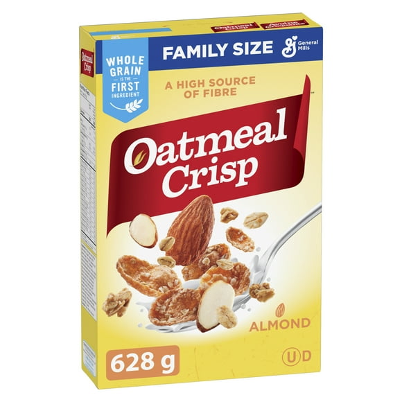 Oatmeal Crisp Breakfast Cereal, Almond, Family Size, High Fibre, 628 g, 628 g