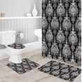thumbnail image 1 of FMSHPON Antique 4 Piece Bathroom Set Shower Curtain Bath Rug Contour Mat and Toilet Lid Cover, 1 of 7